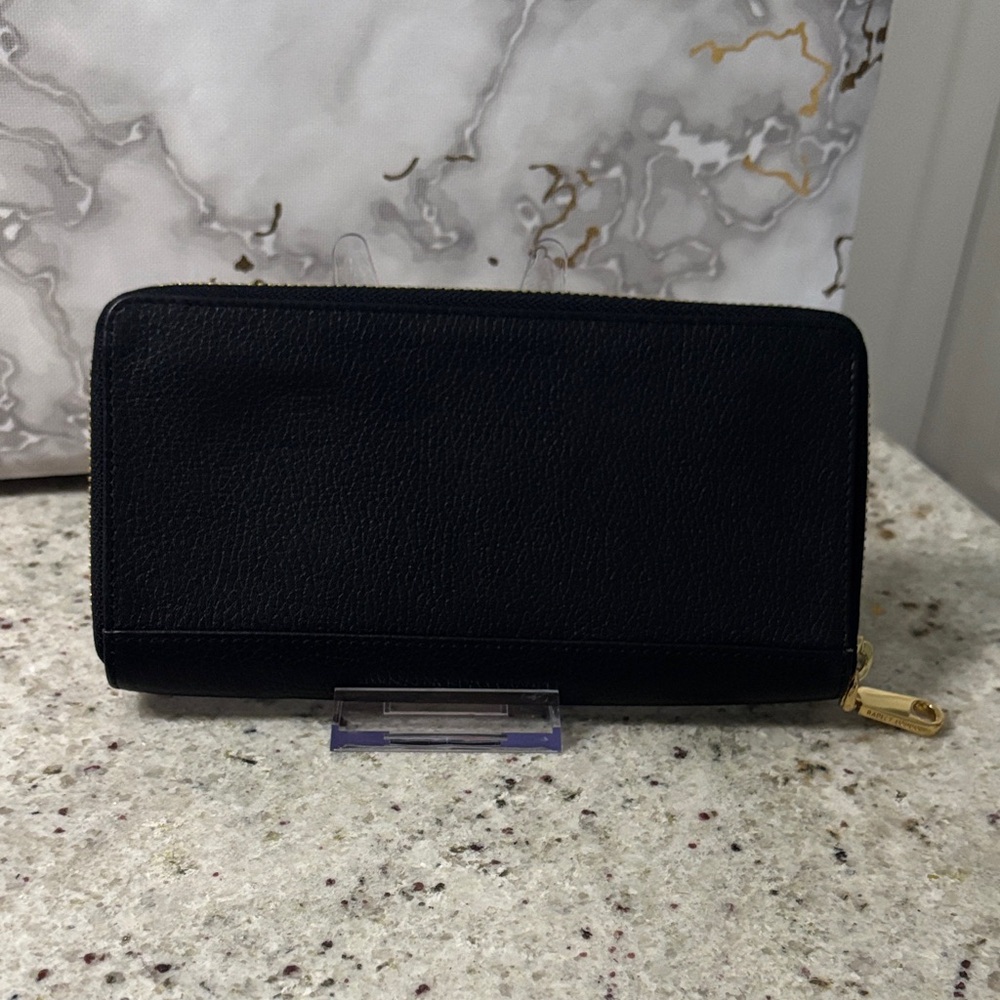RADLEY LONDON Black Leather Zip Wallet with Pink Scottie Accent - Picture 2 of 3